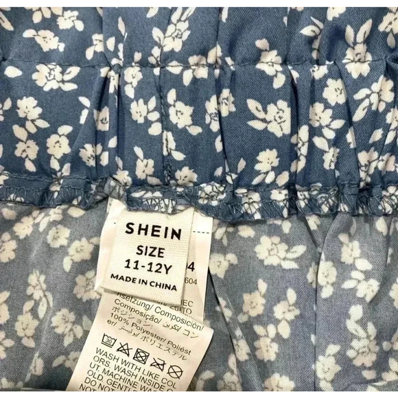 NWT SHEIN Girl’s 3-piece Set Blouse Shorts Hair Tie Sz. 11-12y - Picture 6 of 6